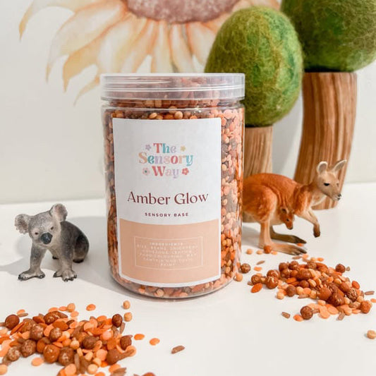 'Amber Glow' sensory base for an outback sensory play setup 
Made by the sensory way and sold Exclusively by Little Barefoot Wanderers