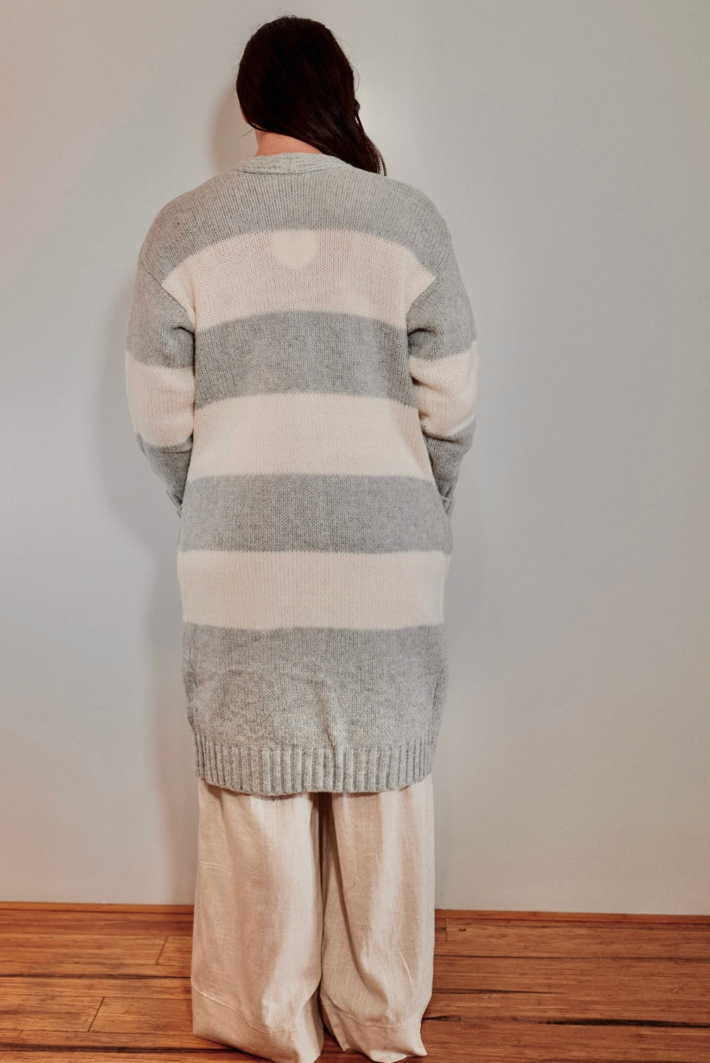 Tilly - Grey & White Cardigan