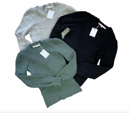 Theo - Ribbed Long Sleeve Knit