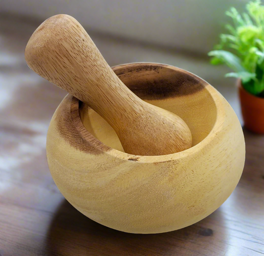Wooden Pestle and Mortar - Wood Toy for Kids